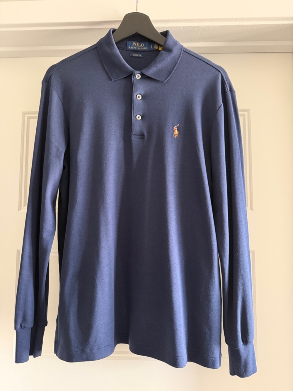 Men’s Small Polo Ralph Lauren Long Sleeve Navy Polo